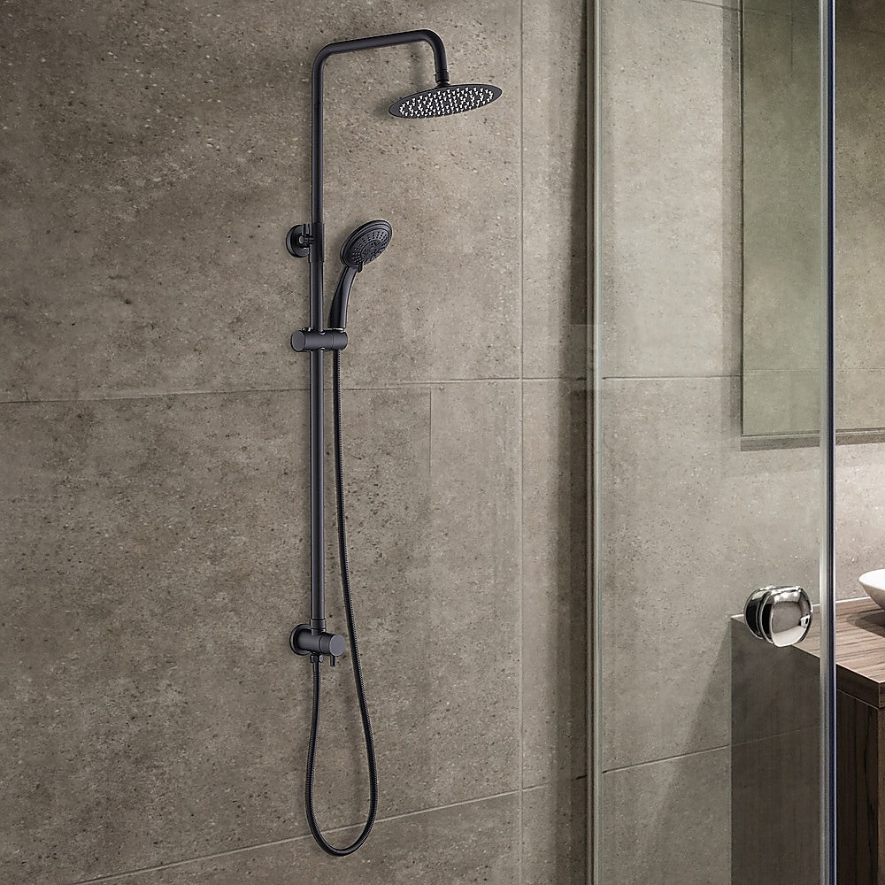 WELS 8" Rain Shower Head Set | Rounded Dual Heads | Faucet | High Pressure | Handheld