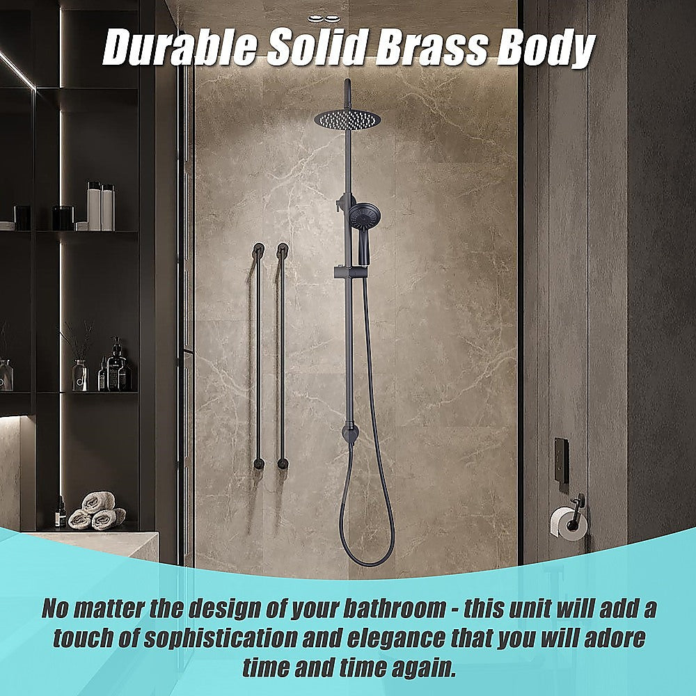 WELS 8" Rain Shower Head Set | Rounded Dual Heads | Faucet | High Pressure | Handheld