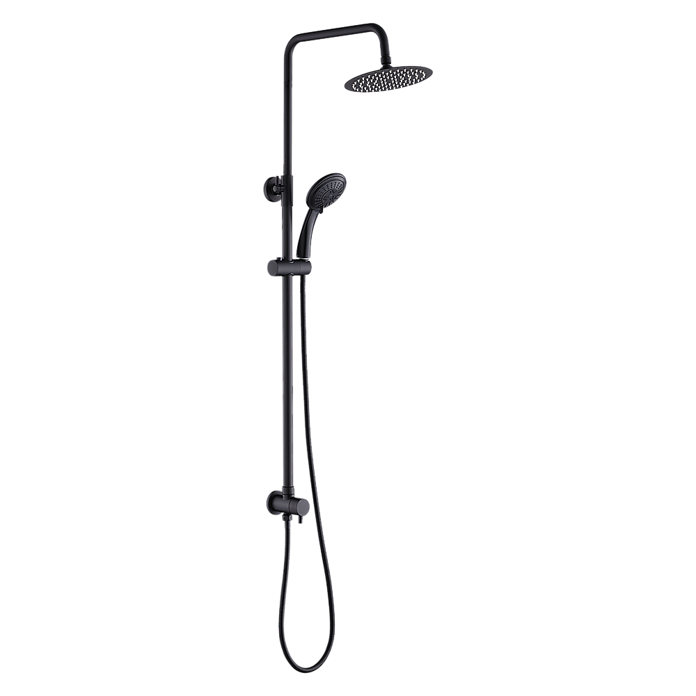 WELS 8" Rain Shower Head Set | Rounded Dual Heads | Faucet | High Pressure | Handheld