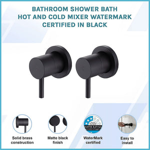 Bathroom Shower Bath Hot and Cold Mixer | WATERMARK Certified | Black