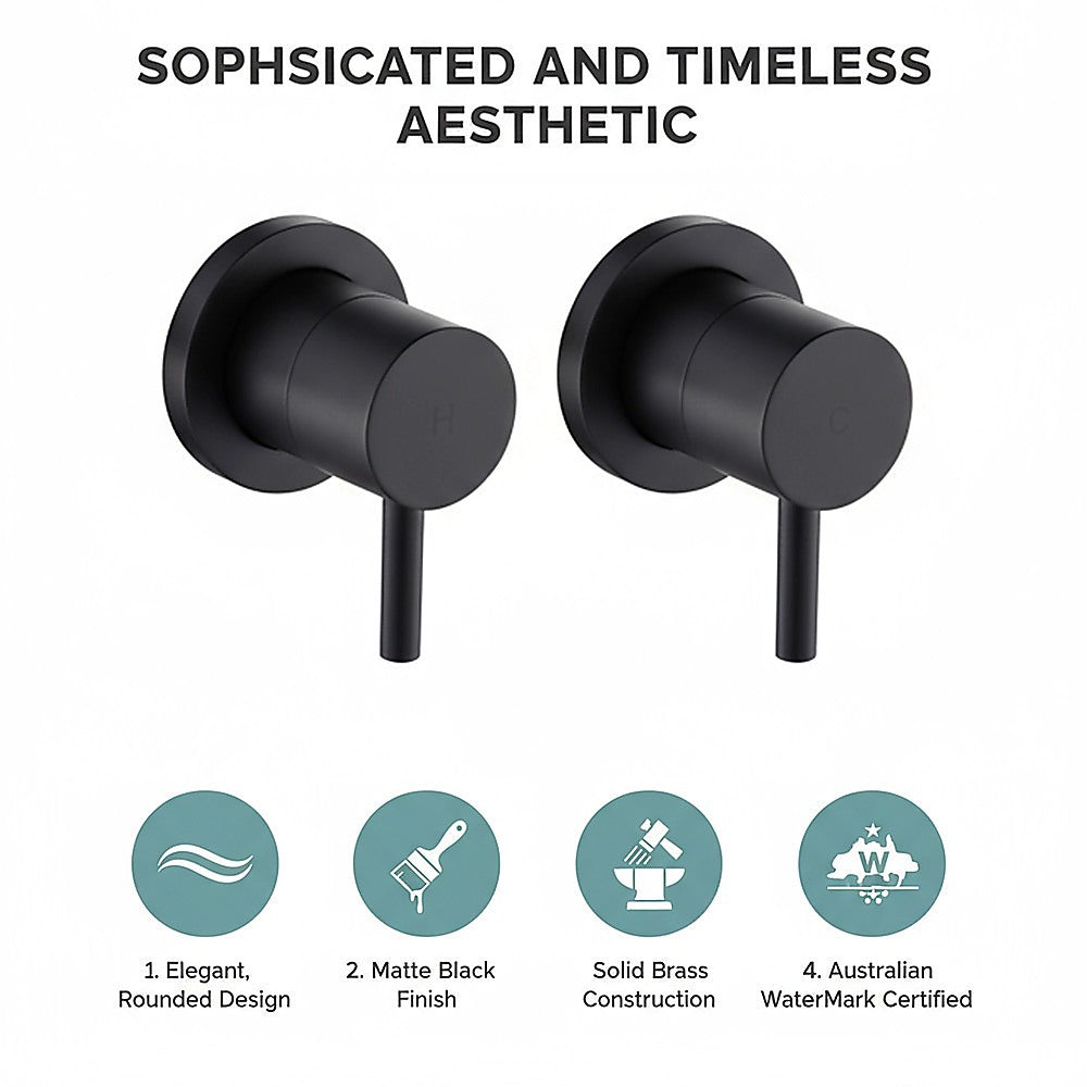 Bathroom Shower Bath Hot and Cold Mixer | WATERMARK Certified | Black