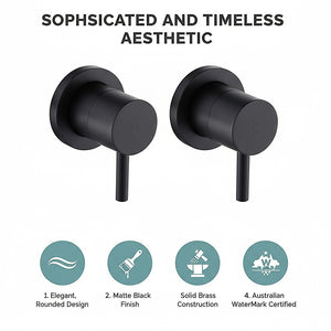 Bathroom Shower Bath Hot and Cold Mixer | WATERMARK Certified | Black