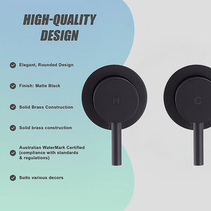 Bathroom Shower Bath Hot and Cold Mixer | WATERMARK Certified | Black