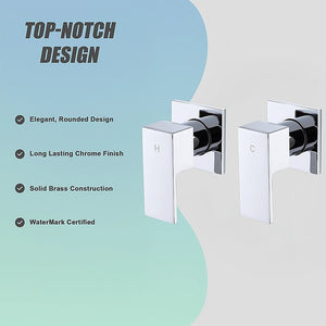 Bathroom Shower Bath Hot and Cold Square Mixer | WATERMARK Certified | Chrome