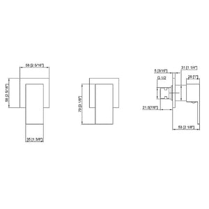 Bathroom Shower Bath Hot and Cold Square Mixer | WATERMARK Certified | Chrome