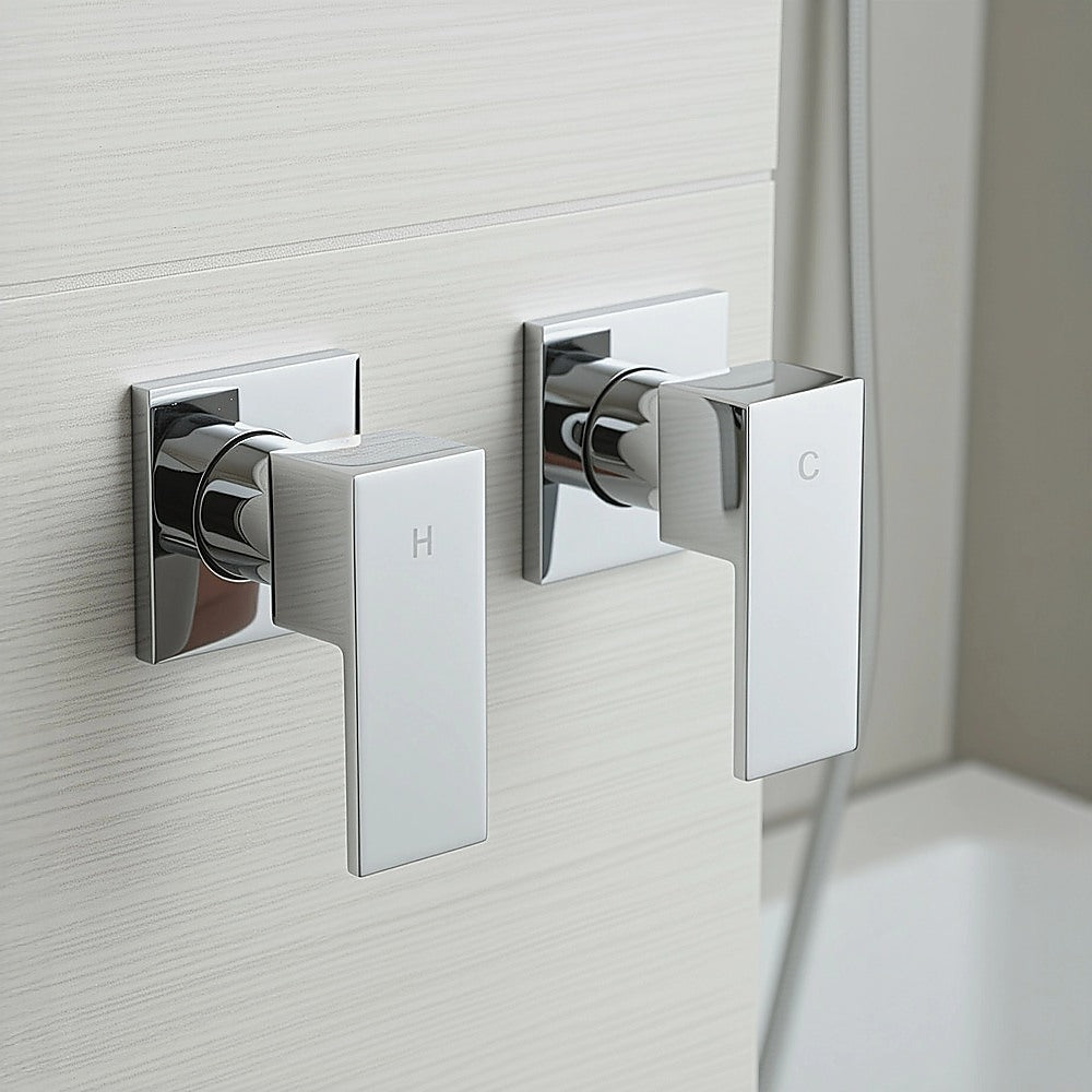 Bathroom Shower Bath Hot and Cold Square Mixer | WATERMARK Certified | Chrome