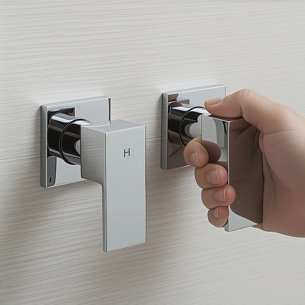 Bathroom Shower Bath Hot and Cold Square Mixer | WATERMARK Certified | Chrome