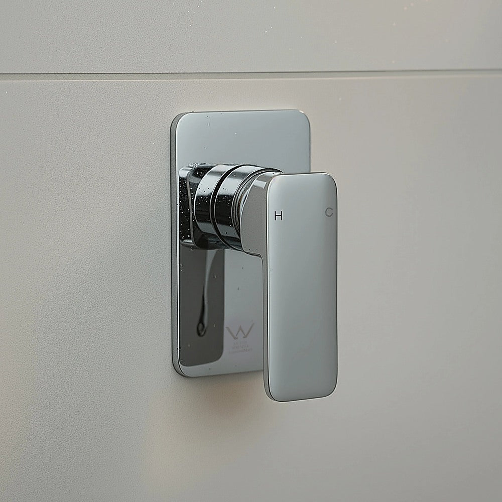 Single Square Shower Bath Mixer Tap | Bathroom | WATERMARK Approved | Chrome