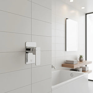 Single Square Shower Bath Mixer Tap | Bathroom | WATERMARK Approved | Chrome