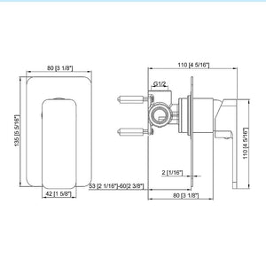 Single Square Shower Bath Mixer Tap | Bathroom | WATERMARK Approved | Chrome