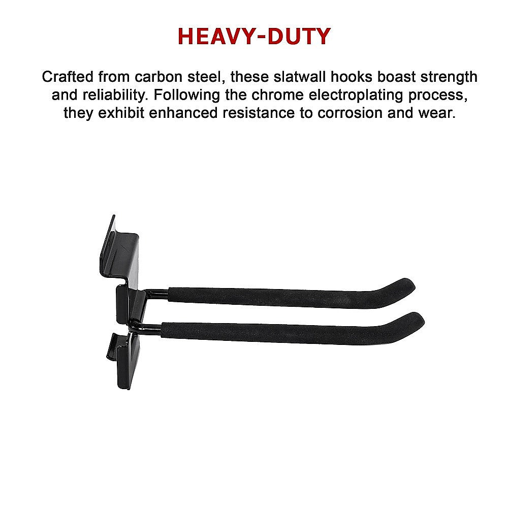 Garage Slatwall Retail Store Display Wall Mount Storage | Double Hooks