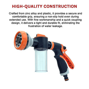 Garden Hose Nozzle | Pet Shower & Car Wash Sprayer | Leak-Proof Hand Trigger