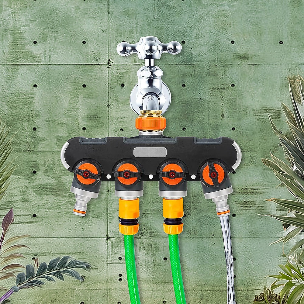 4-Way Garden Water Distributor | Tap Connector | Irrigation Hose Splitter
