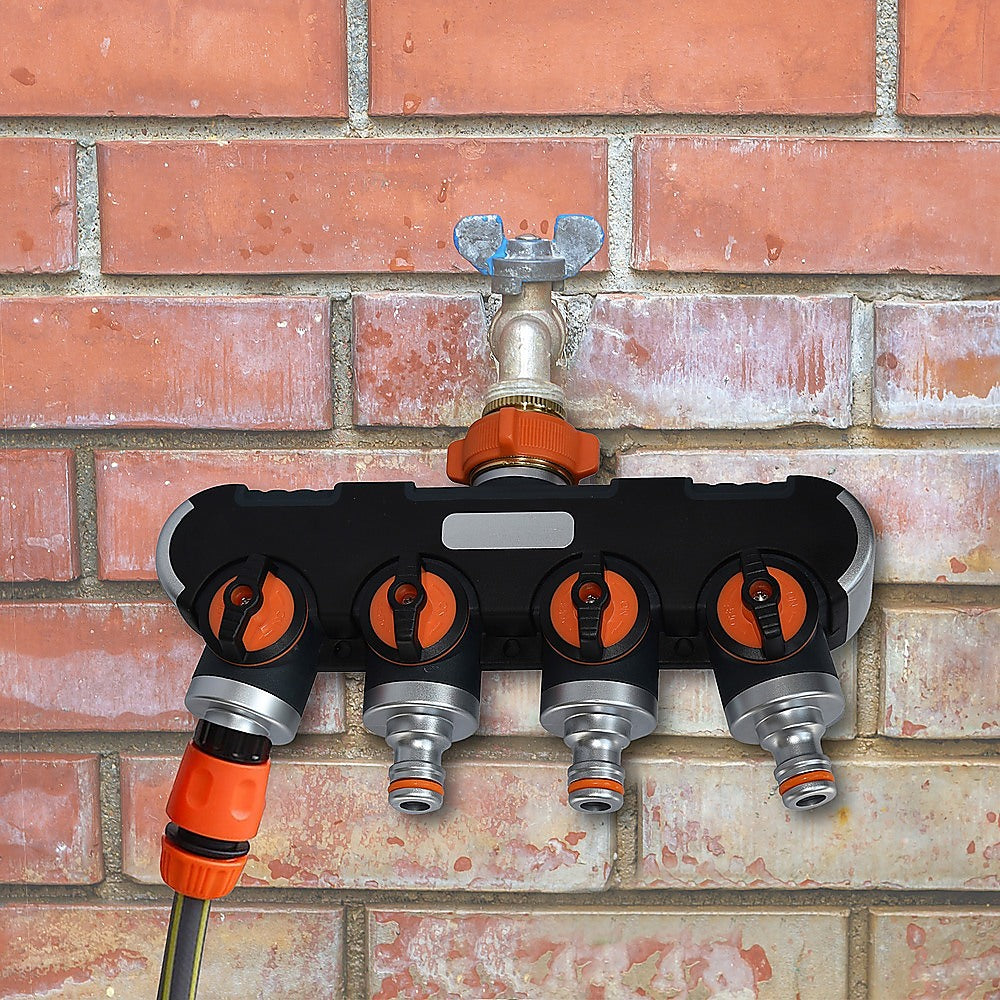 4-Way Garden Water Distributor | Tap Connector | Irrigation Hose Splitter