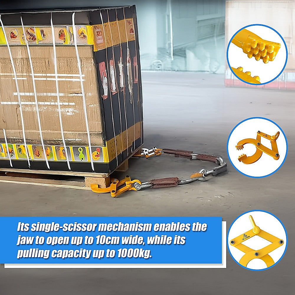 Steel Single Scissor Pallet Puller Clamp | 1 Ton Capacity | Pallet Grabber