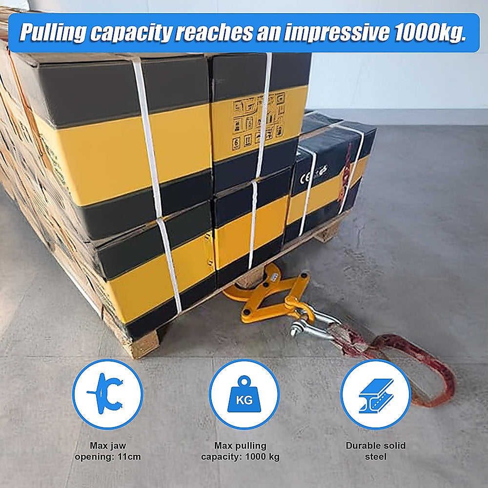 Steel Single Scissor Pallet Puller Clamp | 1 Ton Capacity | Pallet Grabber