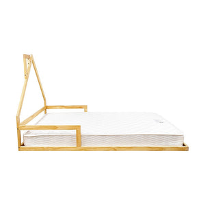 Pine Wood Floor Bed House Frame | Kids and Toddlers | White