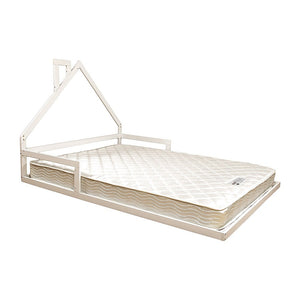 Pine Wood Floor Bed House Frame | Kids and Toddlers | White