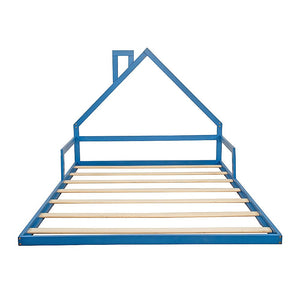 Pine Wood Floor Bed House Frame | Kids and Toddlers | White