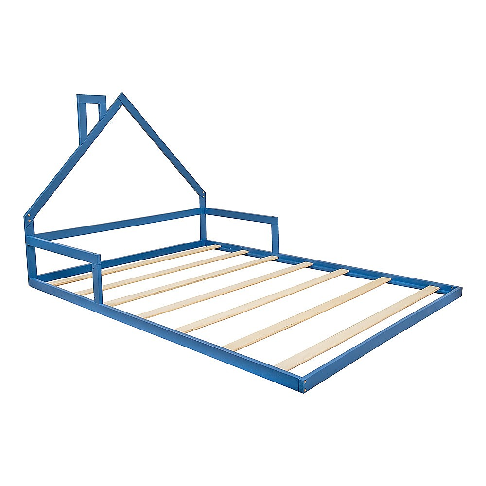 Pine Wood Floor Bed House Frame | Kids and Toddlers | White