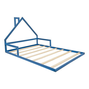 Pine Wood Floor Bed House Frame | Kids and Toddlers | White