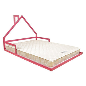 Pine Wood Floor Bed House Frame | Kids and Toddlers | White