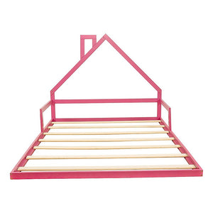 Pine Wood Floor Bed House Frame | Kids and Toddlers | White
