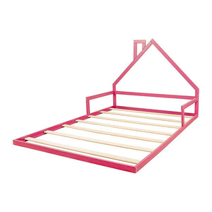 Pine Wood Floor Bed House Frame | Kids and Toddlers | White