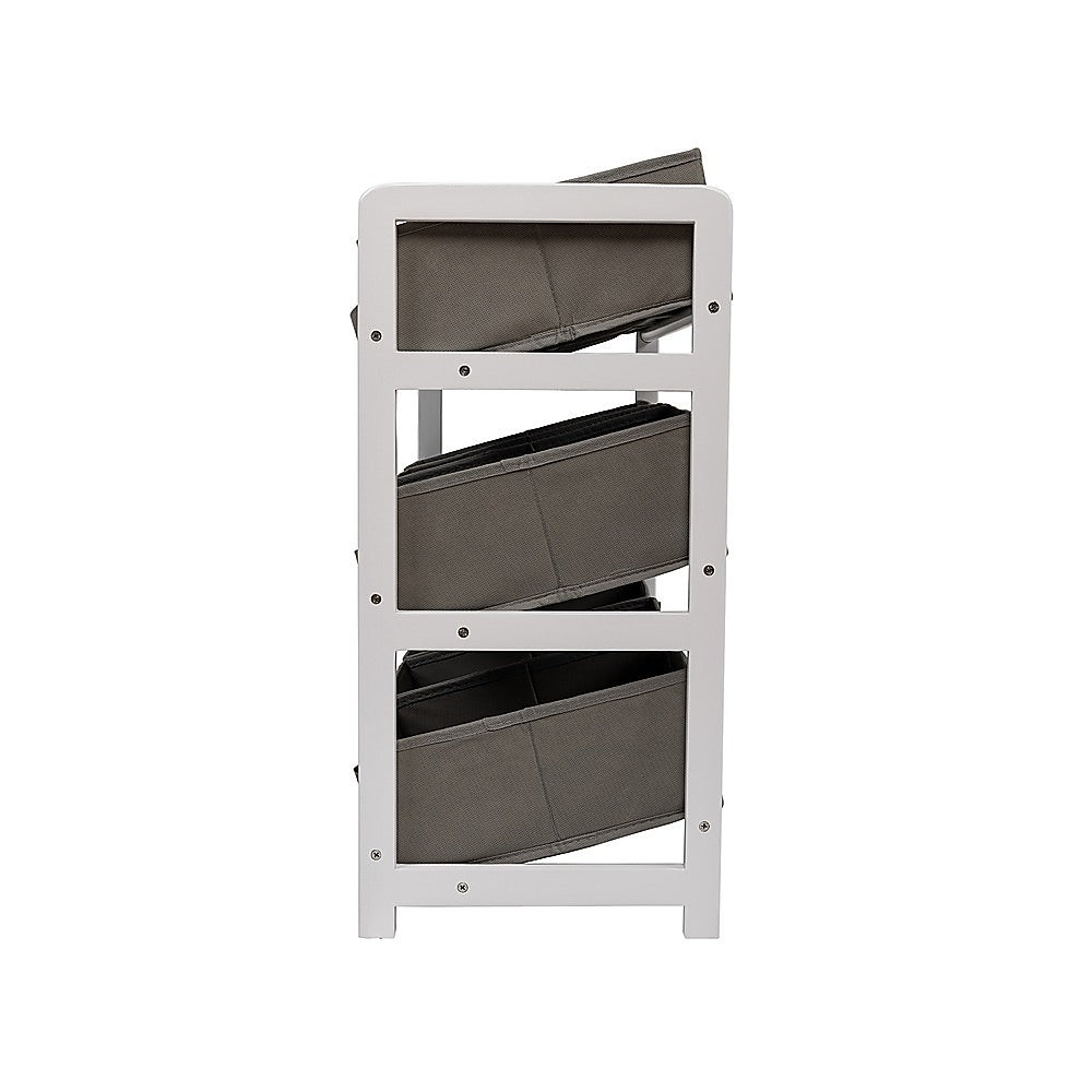 Kids Toy Box Storage Unit | Grey | Children's Bedroom Shelf | Baby Nursery Furniture with Drawers