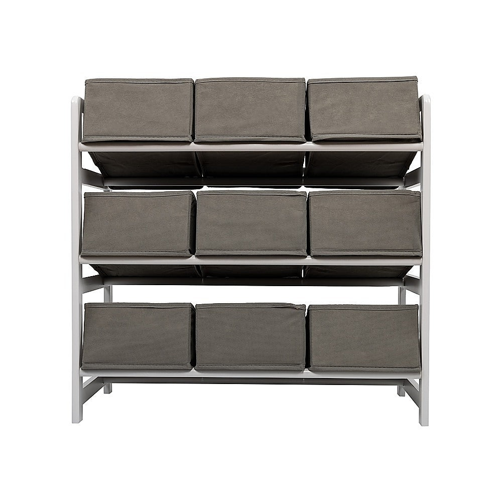 Kids Toy Box Storage Unit | Grey | Children's Bedroom Shelf | Baby Nursery Furniture with Drawers