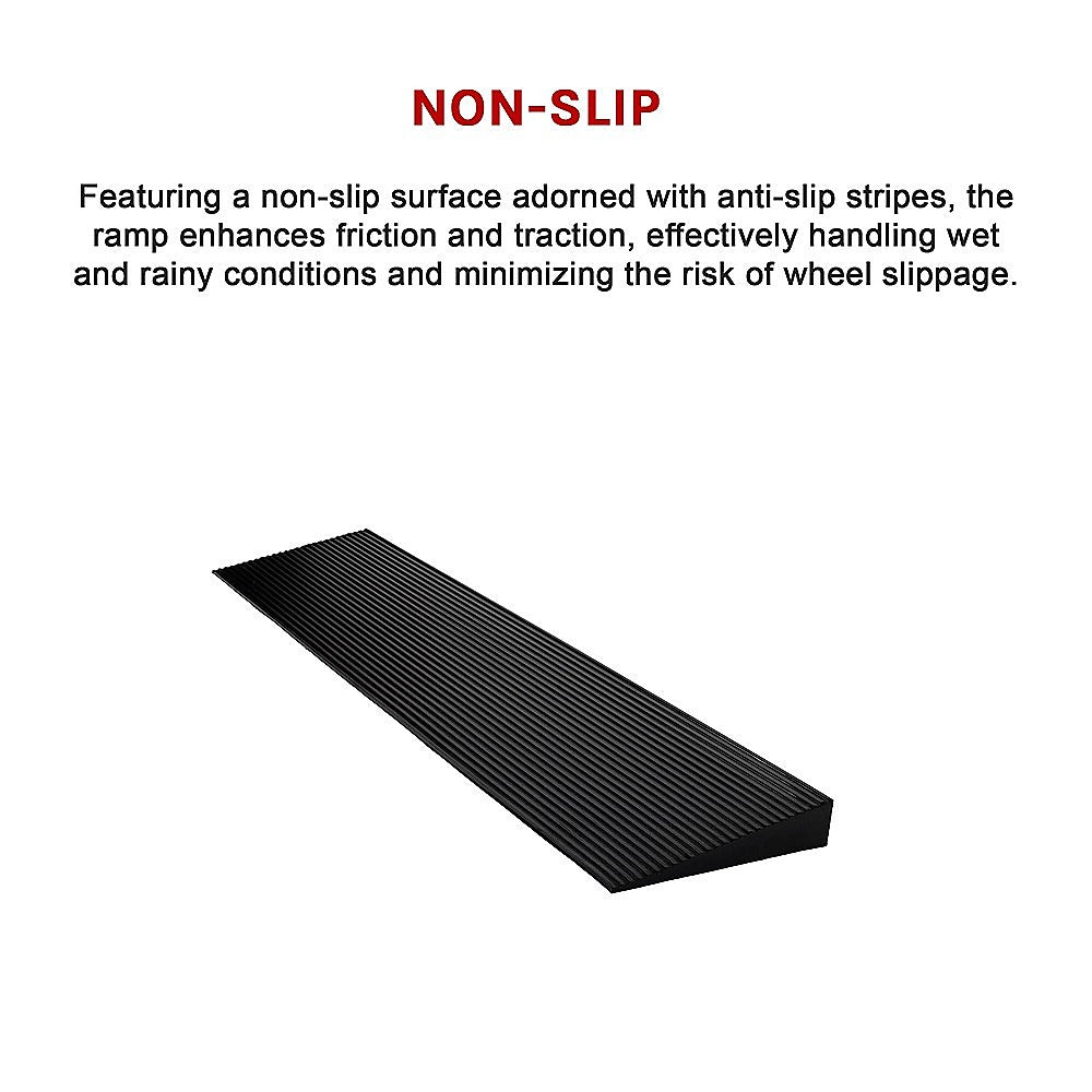 Cuttable Threshold Ramp | Rubber Wheelchair Ramp | Solid 4 cm Rise | 90 cm Wide