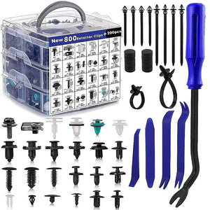 Car Retainer Clips Set | 1000PCS Auto Fasteners | Push Trim Clips | Rivet Bumper Kit