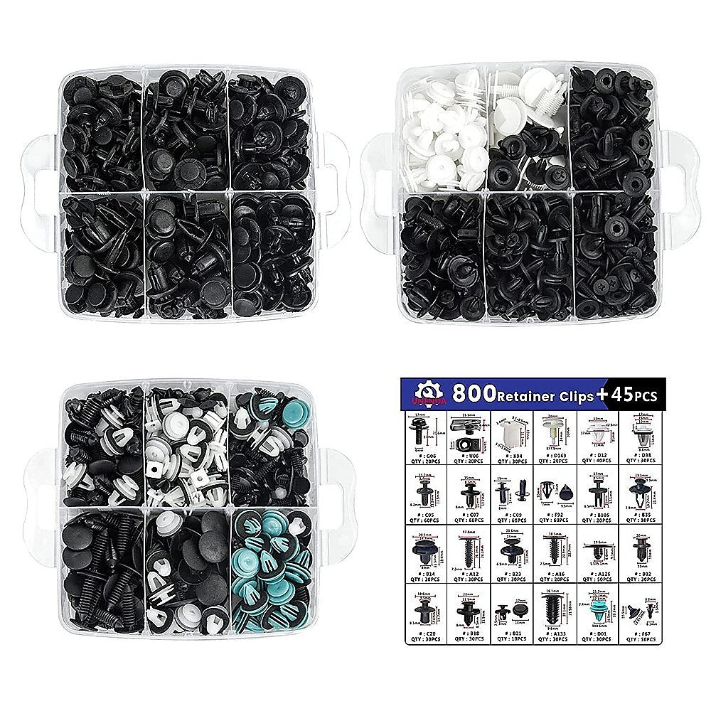 Car Retainer Clips Set | 1000PCS Auto Fasteners | Push Trim Clips | Rivet Bumper Kit