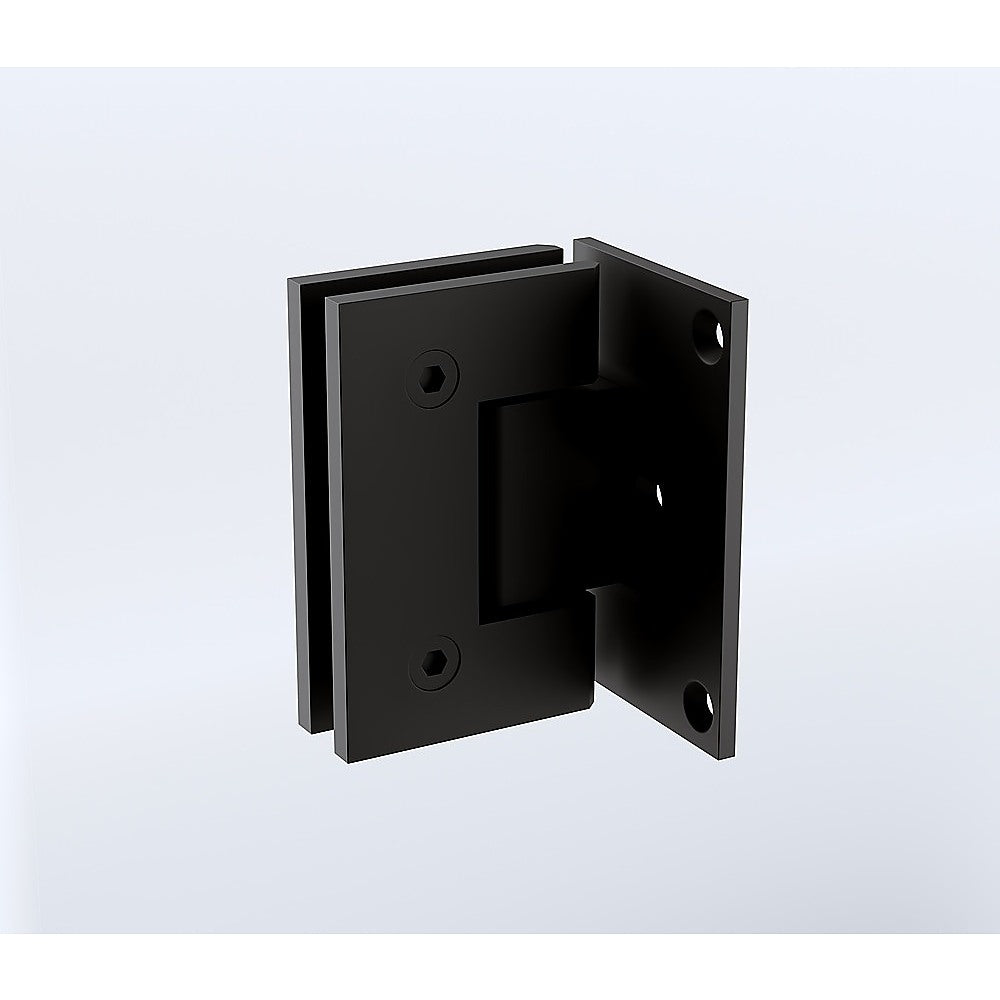 Frameless Swing Bath Panel | 90cm | Black Hardware | Modern Bathroom Divider