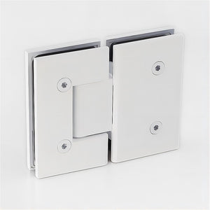 Wall to Wall Frameless Shower Screen | 90cm | White Brackets | Stainless Steel Hinges | Square Knob Handle | Minimalist Design