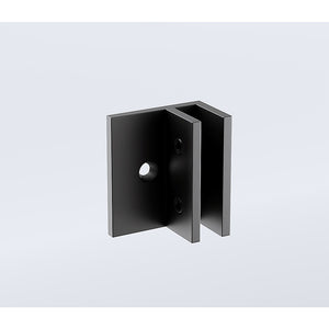 110cm Wall-to-Wall Frameless Shower Screen | Black Brackets | Brass Hinges | Square Double Pull Handle