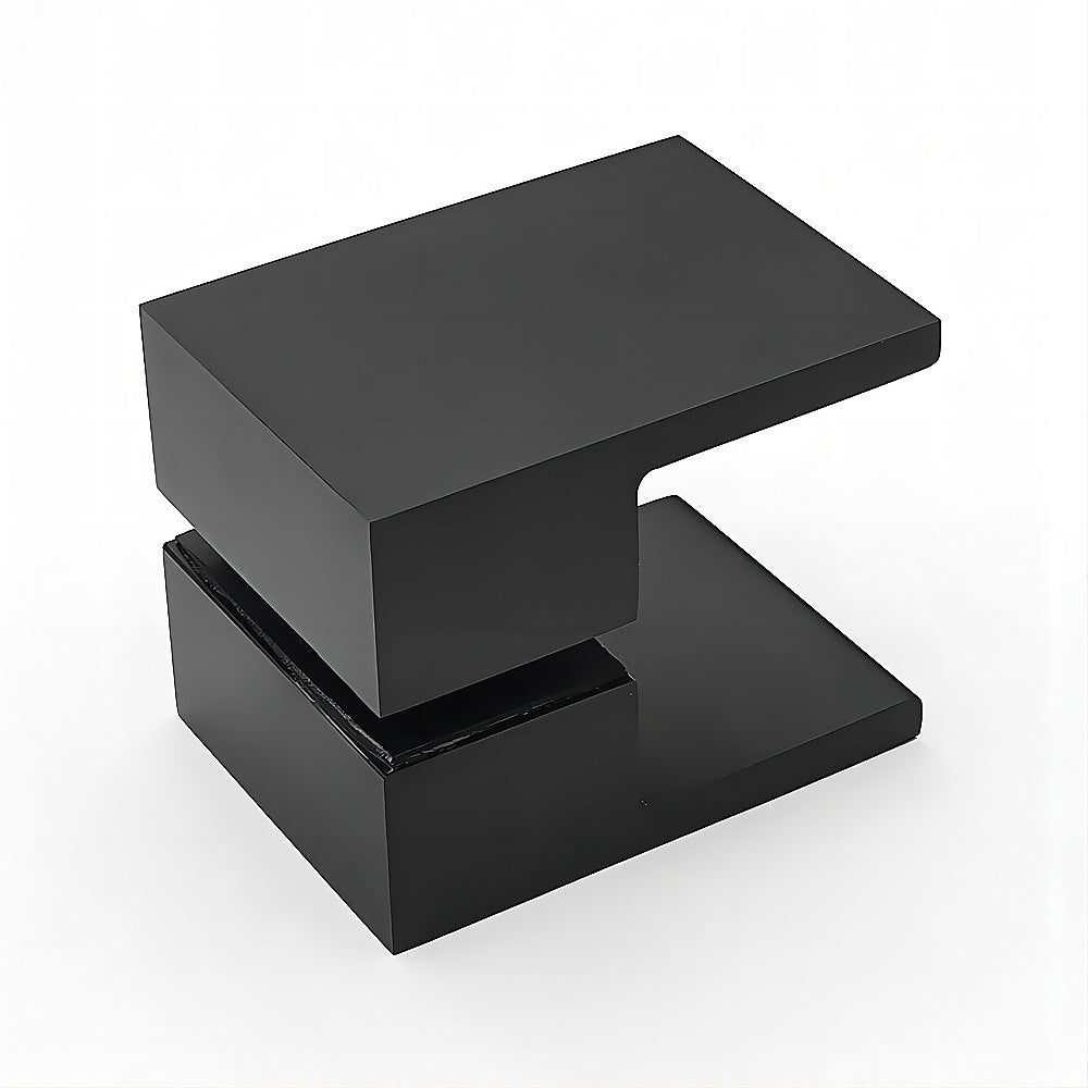 110cm Wall-to-Wall Frameless Shower Screen | Black Brackets | Brass Hinges | Square Double Pull Handle