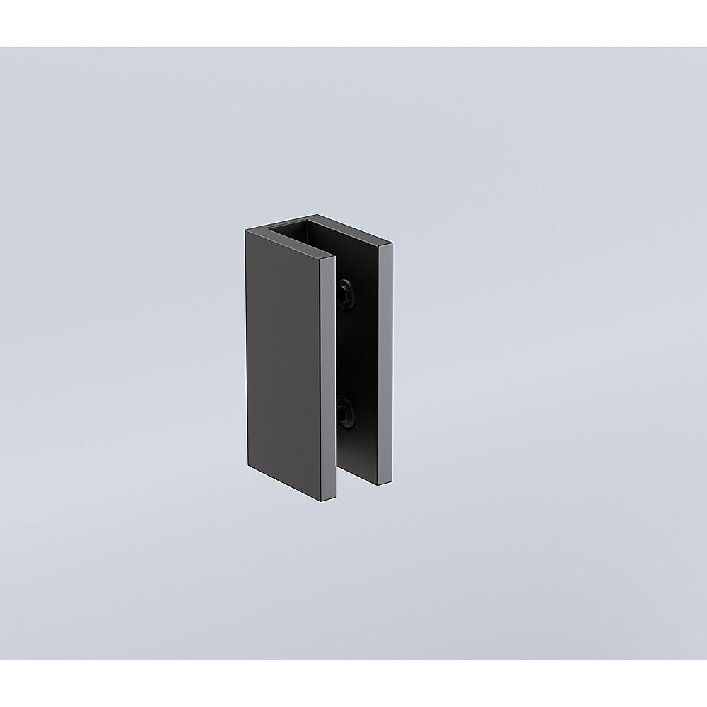 120cm Wall to Wall Frameless Shower Screen | Black Brackets | Brass Hinges | Square Double Pull Handle