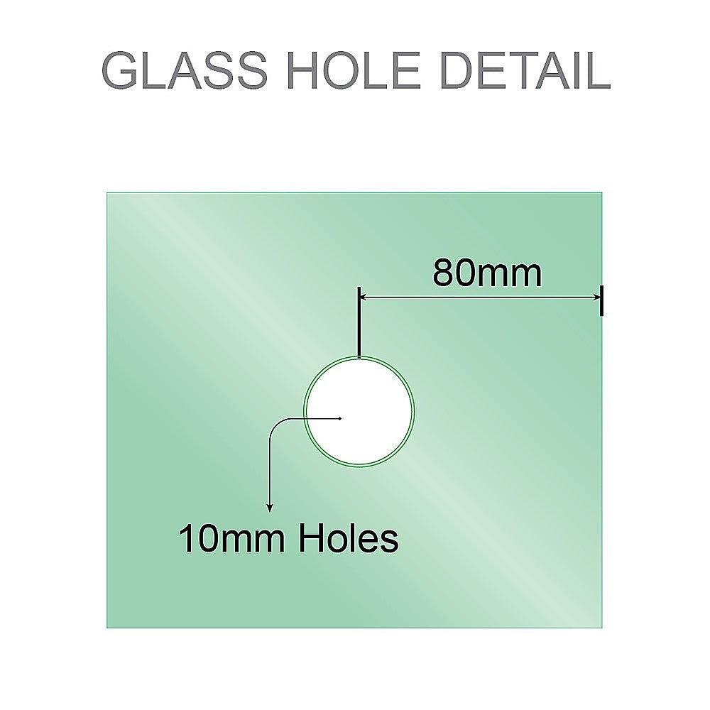 90cm Wall to Wall Frameless Shower Screen with White Channel and SS Hinges , Square Knob Handle