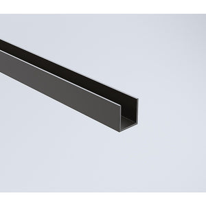 110cm Wall-to-Wall Frameless Shower Screen | Black Channel | Stainless Steel Hinges | Square Double Pull Handle