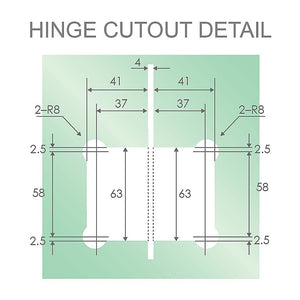 110cm Wall-to-Wall Frameless Shower Screen | Black Channel | Stainless Steel Hinges | Square Double Pull Handle