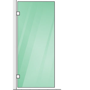 100x90cm Corner Frameless Shower Screen with Gold Channel and SS Hinges, Square Knob Handle