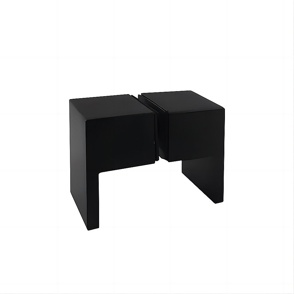 120x70cm Corner Frameless Shower Screen | Black Channel | SS Hinges | Square Double Pull Handle