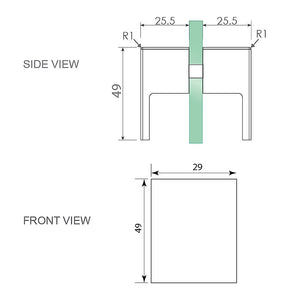 120x120cm Double Door Corner Shower Screen with Channels and SS Hinges - Black