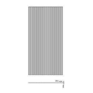 Reeded Single Shower Glass Screen | 90cm | Chrome Wall F-Brackets | Frameless Bathroom Divider