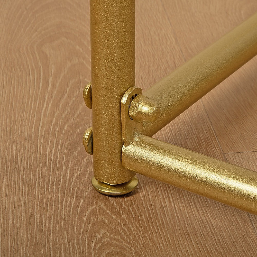 Commercial Clothing Garment Rack | Retail Shop Display | Gold Finish | Heavy-Duty Hanging Rail