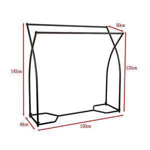 Commercial Clothing Garment Rack | Retail Shop Display | Black Finish | Heavy-Duty Hanging Rail