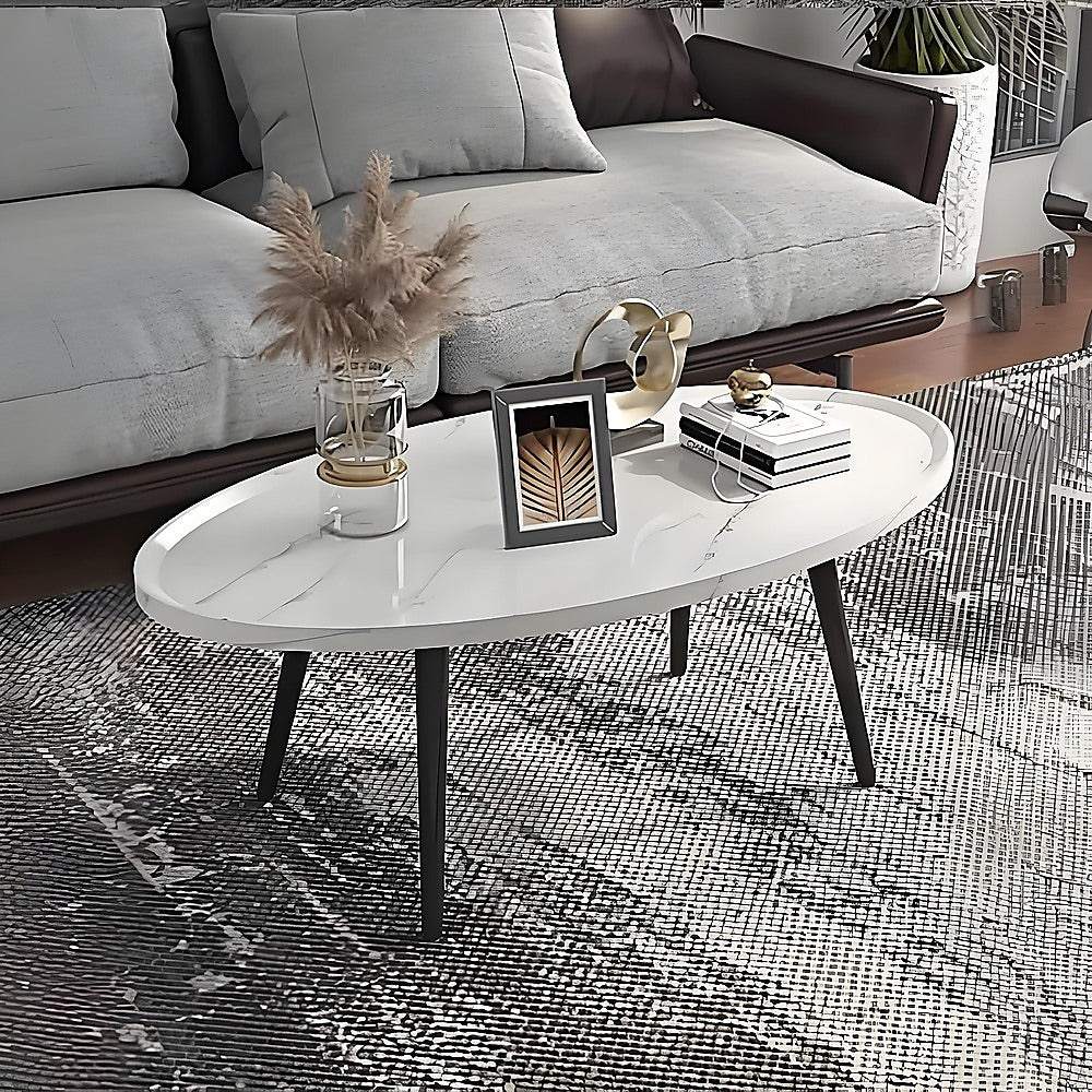 Oval Coffee Table | Mid-Century Modern | Minimalist Display | Stylish Living Room Furniture