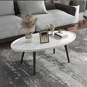 Oval Coffee Table | Mid-Century Modern | Minimalist Display | Stylish Living Room Furniture