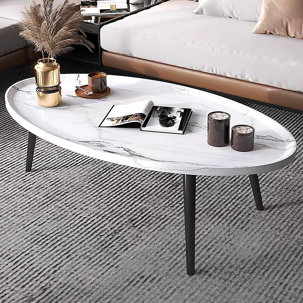 Oval Coffee Table | Mid-Century Modern | Minimalist Display | Stylish Living Room Furniture
